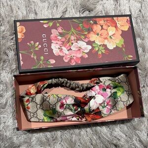 Gucci Floral Print Headband - Pink and Green